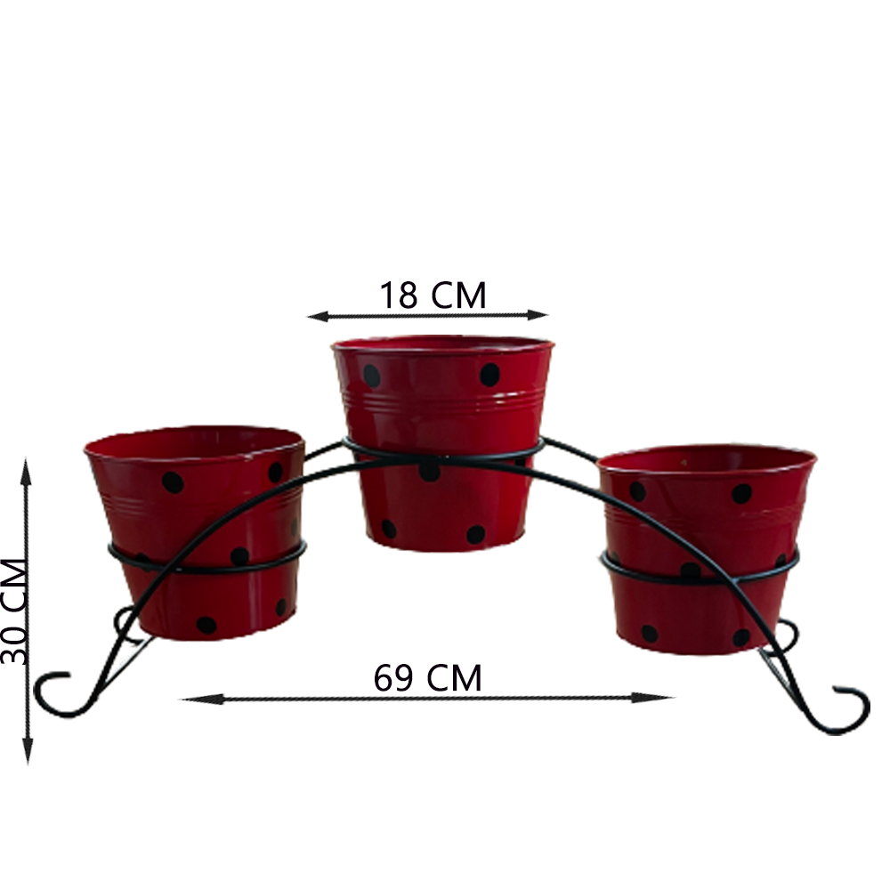 3 Pots Planter with Stand